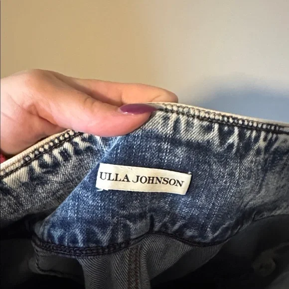 Ulla Johnson Ellis Acid Wash High Rise Cropped Jeans - Picture 9 of 10